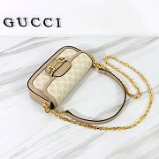 	 Bagsaaa Gucci Horsebit 1955 Shoulder bag Beige and white GG Supreme canvas  - W24cm x H13cm x D5.5cm - 4