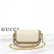 	 Bagsaaa Gucci Horsebit 1955 Shoulder bag Beige and white GG Supreme canvas  - W24cm x H13cm x D5.5cm - 3