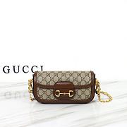 	 Bagsaaa Gucci Horsebit 1955 Shoulder bag Beige and brown GG Supreme canvas - W24cm x H13cm x D5.5cm - 1