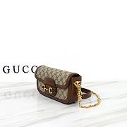 	 Bagsaaa Gucci Horsebit 1955 Shoulder bag Beige and brown GG Supreme canvas - W24cm x H13cm x D5.5cm - 2