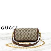 	 Bagsaaa Gucci Horsebit 1955 Shoulder bag Beige and brown GG Supreme canvas - W24cm x H13cm x D5.5cm - 3