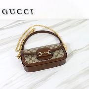 	 Bagsaaa Gucci Horsebit 1955 Shoulder bag Beige and brown GG Supreme canvas - W24cm x H13cm x D5.5cm - 6