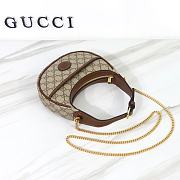 Bagsaaa Gucci GG Half Moon Shaped Mini Bag in Beige and ebony GG Supreme canvas - W22cm x H12.5cm x D5cm - 4