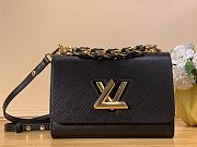 Bagsaaa Louis Vuitton Twist MM Bag Black Epi grained - 23 x 17 x 9.5 cm - 1
