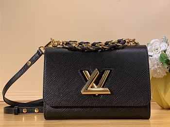 Bagsaaa Louis Vuitton Twist MM Bag Black Epi grained - 23 x 17 x 9.5 cm