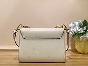 	 Bagsaaa Louis Vuitton Twist MM Bag White Epi grained with charm gold strap - 23 x 17 x 9.5 cm - 4