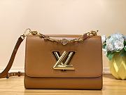 	 Bagsaaa Louis Vuitton Twist MM Bag Brown Epi grained with charm gold strap - 23 x 17 x 9.5 cm - 1