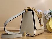 	 Bagsaaa Louis Vuitton Twist PM Bag White Epi grained with charm gold strap - 19 x 15 x 9cm - 3
