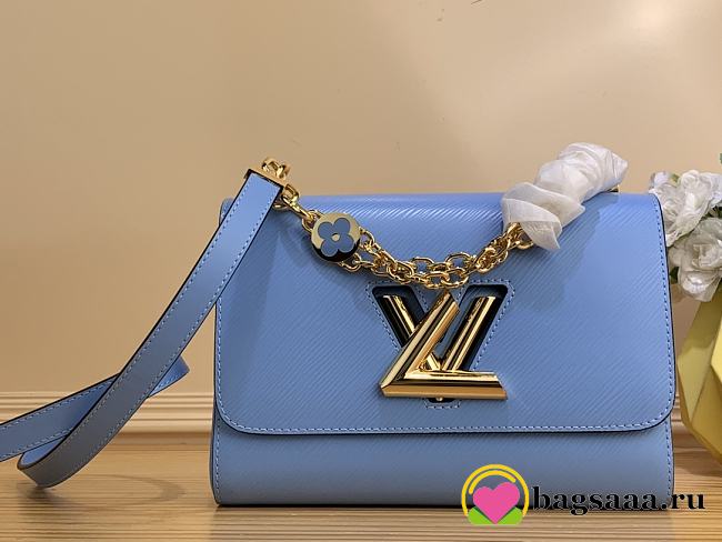 	 Bagsaaa Louis Vuitton Twist PM Bag Blue Epi grained with charm gold strap - 19 x 15 x 9cm - 1