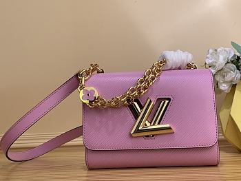 	 Bagsaaa Louis Vuitton Twist PM Bag Pink Epi grained with charm gold strap - 19 x 15 x 9cm