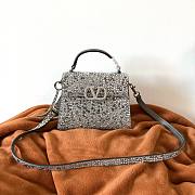 	 Bagsaaa Valentino Vsling Mini Handbag With Sparkling Embroidery Pearl Grey - W19xH13xD9 cm - 1