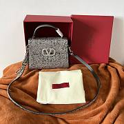 	 Bagsaaa Valentino Vsling Mini Handbag With Sparkling Embroidery Pearl Grey - W19xH13xD9 cm - 6
