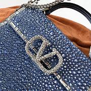 	 Bagsaaa Valentino Vsling Mini Handbag With Sparkling Embroidery Blue - W19xH13xD9 cm - 3