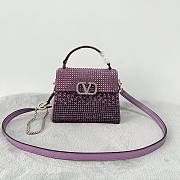 	 Bagsaaa Valentino Vsling Mini Handbag With RHINESTONES AMETHYST - W19xH13xD9 cm - 1
