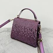 	 Bagsaaa Valentino Vsling Mini Handbag With RHINESTONES AMETHYST - W19xH13xD9 cm - 5