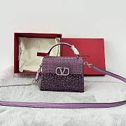 	 Bagsaaa Valentino Vsling Mini Handbag With RHINESTONES AMETHYST - W19xH13xD9 cm - 4