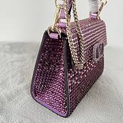 	 Bagsaaa Valentino Vsling Mini Handbag With RHINESTONES AMETHYST - W19xH13xD9 cm - 3