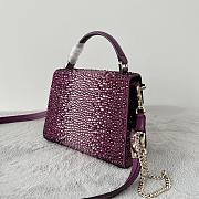 Bagsaaa Valentino Vsling Mini Handbag With RHINESTONES Purple - W19xH13xD9 cm - 3