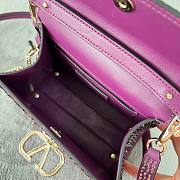 Bagsaaa Valentino Vsling Mini Handbag With RHINESTONES Purple - W19xH13xD9 cm - 6