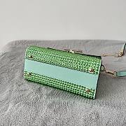 Bagsaaa Valentino Vsling Mini Handbag With RHINESTONES Green - W19xH13xD9 cm - 6