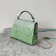 Bagsaaa Valentino Vsling Mini Handbag With RHINESTONES Green - W19xH13xD9 cm - 4