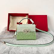 Bagsaaa Valentino Vsling Mini Handbag With RHINESTONES Green - W19xH13xD9 cm - 3