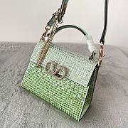 Bagsaaa Valentino Vsling Mini Handbag With RHINESTONES Green - W19xH13xD9 cm - 2