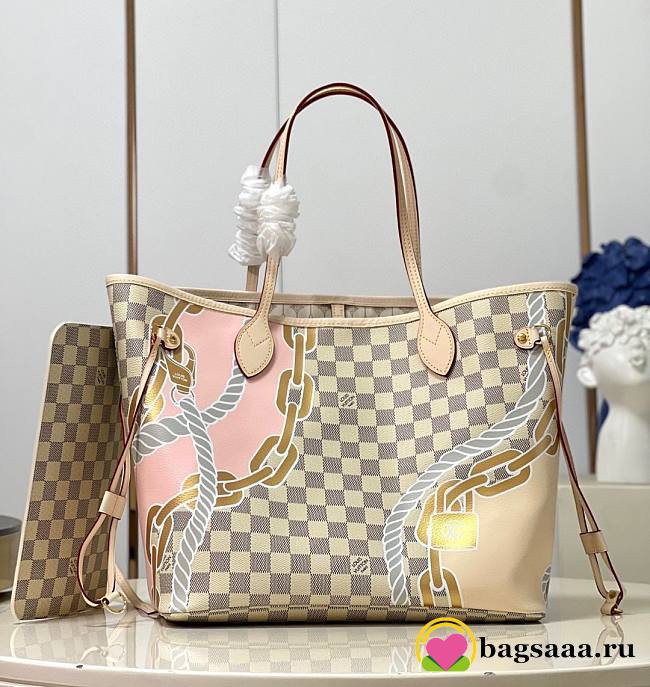 Bagsaaa Louis Vuitton Neverfull MM Damier Azur coated canvas N40471 - 31 x 28 x 14 cm - 1