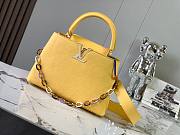 Bagsaaa Louis Vuitton Capucines MM Bag Yellow Taurillon leather With Chain Strap - 31.5 x 20 x 11 cm - 1