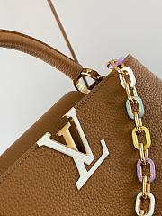 	 Bagsaaa Louis Vuitton Capucines MM Bag Brown Taurillon leather With Chain Strap - 31.5 x 20 x 11 cm - 4