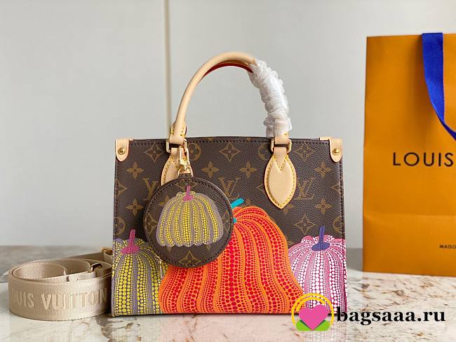 Bagsaaa Louis Vuitton Onthego PM LV x YK with pumpkin pattern - 25x19x11.5cm - 1