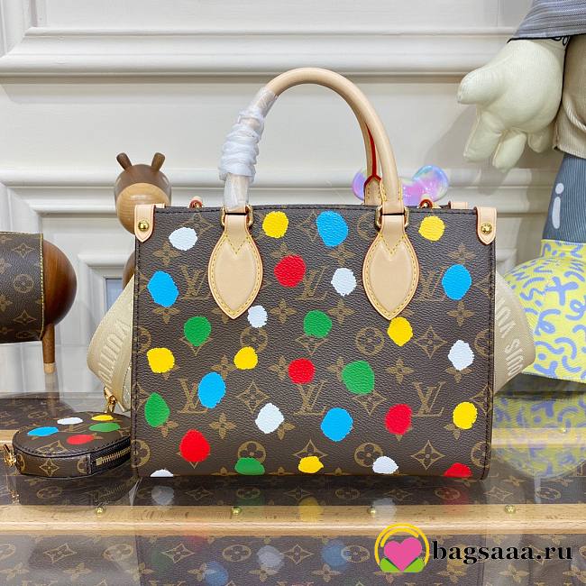 	 Bagsaaa Louis Vuitton Onthego PM YK Painted Dots texture with 3D effect - 25x19x11.5cm - 1