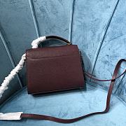 Bagsaaa YSL Cassandra Grained Leather Burgundy Small Bag - 20×16×7.5cm - 2