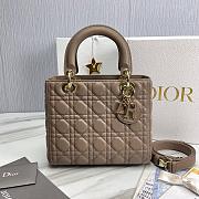 Bagsaaa Dior Lady Medium Taupe Lambskin Leather - 24cm - 1