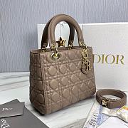 Bagsaaa Dior Lady Medium Taupe Lambskin Leather - 24cm - 6