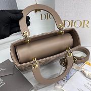 Bagsaaa Dior Lady Medium Taupe Lambskin Leather - 24cm - 4