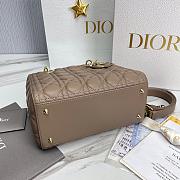 Bagsaaa Dior Lady Medium Taupe Lambskin Leather - 24cm - 3