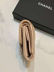 Bagsaaa Chanel Calfskin Leather Plain Folding Beige Wallets with Gold Hardware - 11.5x10.5x3cm - 4