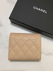 Bagsaaa Chanel Calfskin Leather Plain Folding Beige Wallets with Gold Hardware - 11.5x10.5x3cm - 2