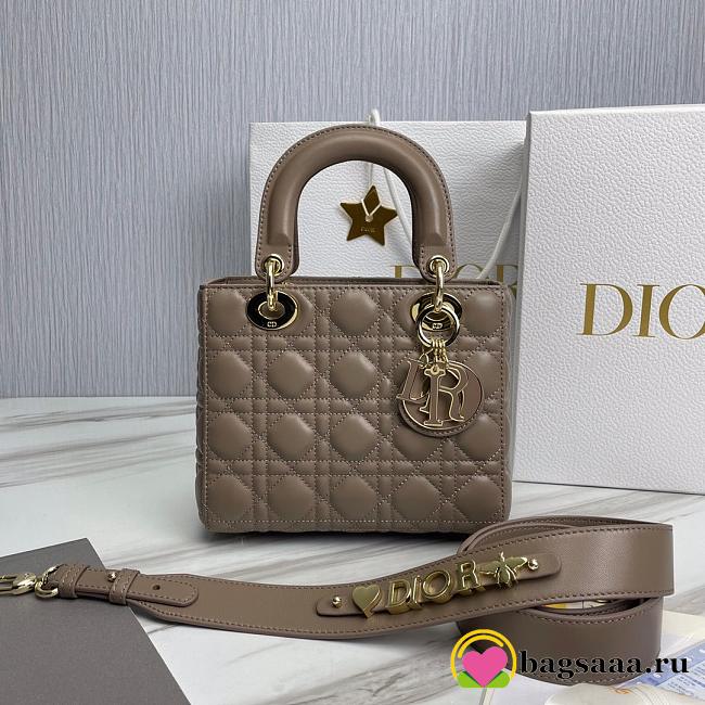 Bagsaaa Dior Lady Small Taupe Lambskin Leather - 20cm - 1