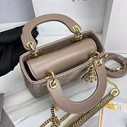 Bagsaaa Dior Lady Mini Taupe Lambskin Leather - 17cm - 4