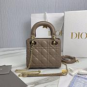 Bagsaaa Dior Lady Mini Taupe Lambskin Leather - 17cm - 3