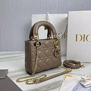Bagsaaa Dior Lady Mini Taupe Lambskin Leather - 17cm - 2