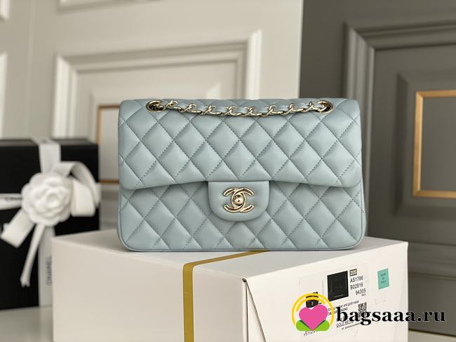 Bagsaaa Chanel Classic Flap Small Bag in Light Blue - 23cm - 1