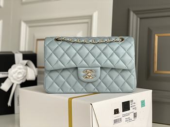 Bagsaaa Chanel Classic Flap Small Bag in Light Blue - 23cm