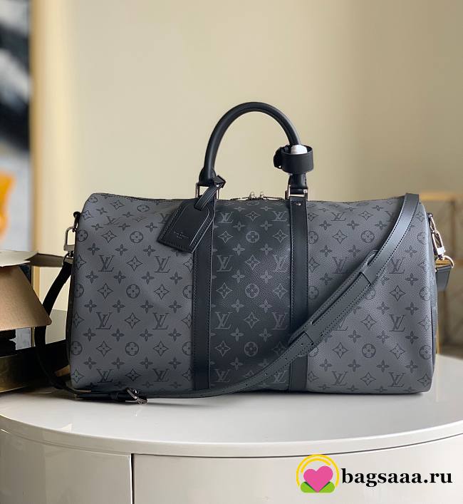 Bagsaaa Louis Vuitton Keepall Bandoulière 50 Monogram Eclipse Reverse - 50.0 x 29.0 x 23.0 cm - 1