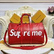 Bagsaaa Louis Vuitton x Supreme Keepall Bandouliere Red - 45*20*26cm - 1