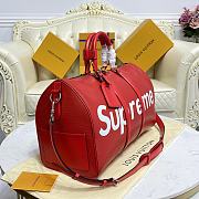 Bagsaaa Louis Vuitton x Supreme Keepall Bandouliere Red - 45*20*26cm - 2