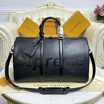 	 Bagsaaa Louis Vuitton x Supreme Keepall Bandouliere Black - 45*20*26cm