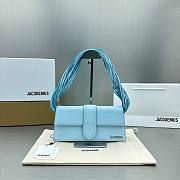 	 Bagsaaa Jacquemus Le Bambino long Ficiu shoulder light blue bag - 26x14cm - 1